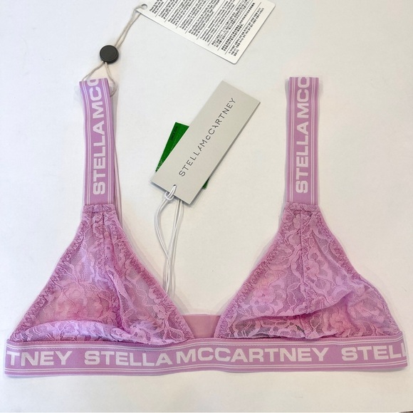 NWT Stella McCartney Logo Bra  Orchid Pink  Lace soft cup  comfort  bralette